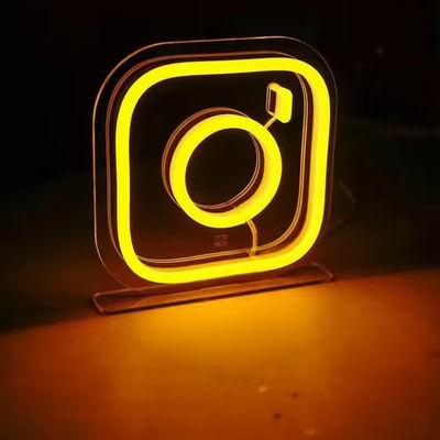 Acrílico Camara Amarela Envio Logotipo personalizado Luz Neon Marítimo Logotipo Negócio Neve