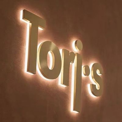 Snow 3D Led Sign Wall com tamanho personalizado de aço inoxidável de volta Iluminado Carta Logotipo