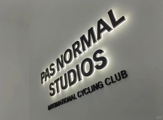 Letras LED de aço inoxidável com tamanho personalizado e fonte de luz