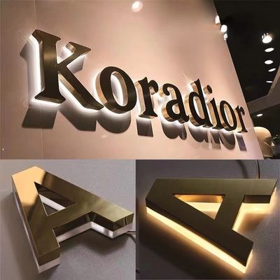 Sinal de LED frontal de loja de metal personalizado 3D Sinal de carta de loja LED personalizado para negócios
