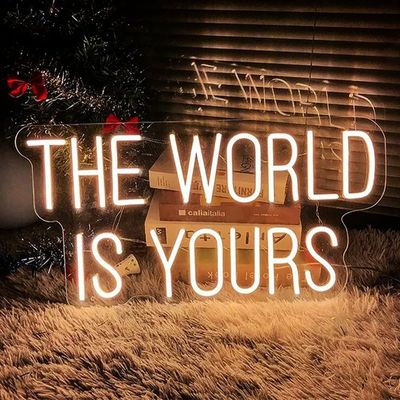 Letras de sinal de neon personalizadas montadas na parede exterior com tensão de entrada de 100-240V e materiais
