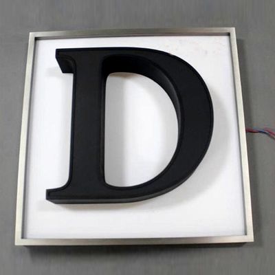 Letras de sinalização de retroiluminação de metal personalizadas LED 3D sinalização iluminada para publicidade