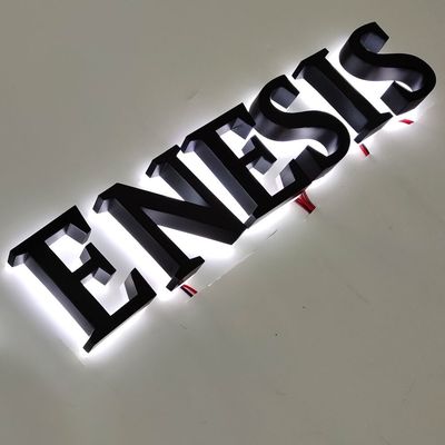 Logotipo de metal personalizado Sinais de aço inoxidável retroiluminado de exterior carta publicitária iluminada