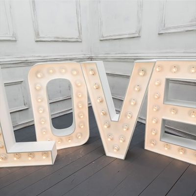 Aço inoxidável LED lâmpada de metal letras sinalização para escritório e celebração de aniversário