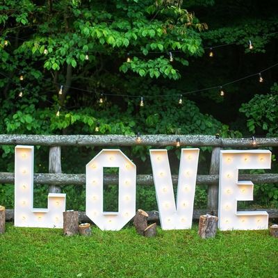 Aço inoxidável LED lâmpada de metal letras sinalização para escritório e celebração de aniversário
