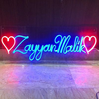 Lâmpada de sinal de neon personalizada montada na parede Lâmpada de logotipo de neon artificial para a parte 100-240V Tensão de entrada