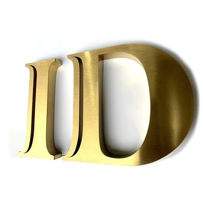 Signos de letras metálicas de alfabeto 3D não iluminados de grande porte com vida útil de 30 C
