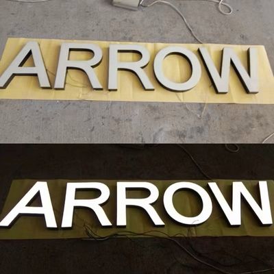 Publicidade acrílica 3D LED Caracteres luminosos de plástico para sinal de logotipo de palavra frontlit