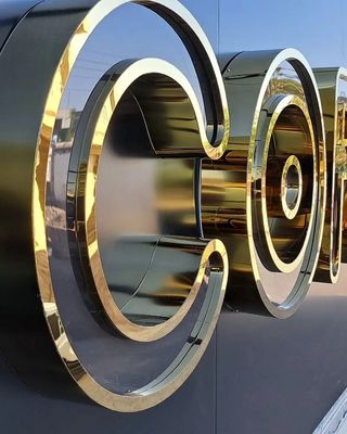 Logotipo de carta de parede interior de aço inoxidável 3D personalizado