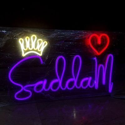 Luz LED Flex personalizada Feliz Aniversário sinal de neon para festa Amarelo Dourado Tamanho personalizado