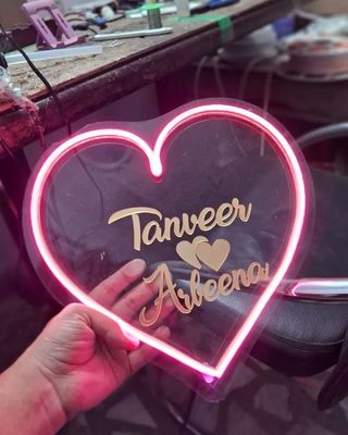 Marquise exterior ilumina letras sinal de néon para decoração de casamento personalizada
