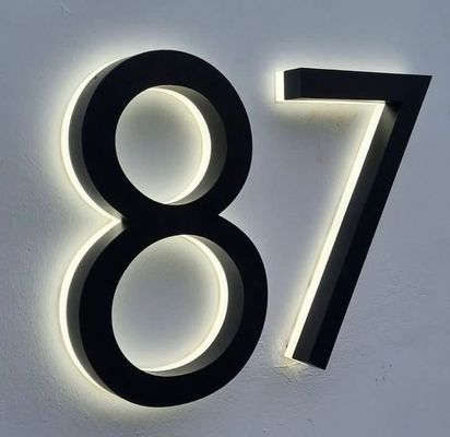 Sinalização exterior Logotipo 3D personalizado iluminado por trás Sinalização de luz para negócios Iluminação de publicidade