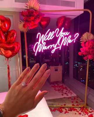 Personalizado Marquee Iluminação Letras Sinais de Neão para Proposta de Casamento