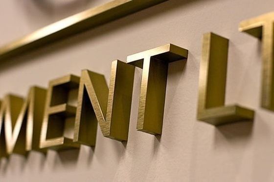 Versátil 3D espelhado / preto letras de parede de aço inoxidável para publicidade e negócios