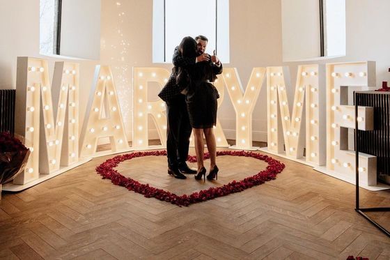 Marquise de casamento ilumina letras sinal de néon para decoração personalizada