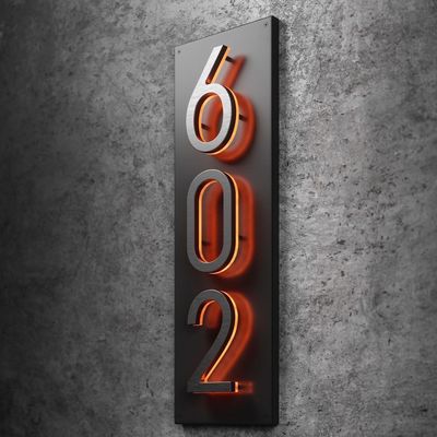 Custom Metal Outdoor Iluminado 3D Signage Back LED Light House Número para Casamentos