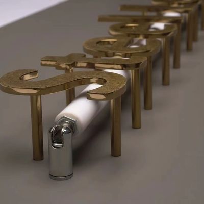 Sinais LED de aço inoxidável para publicidade de escritório