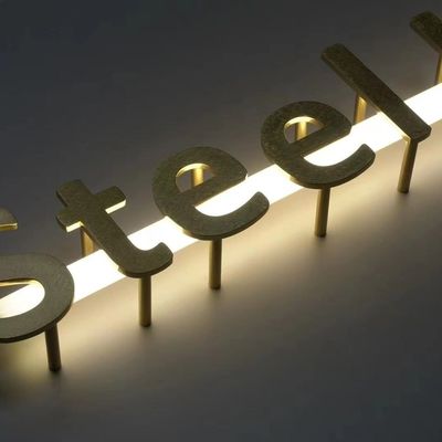 Sinais LED de aço inoxidável para publicidade de escritório