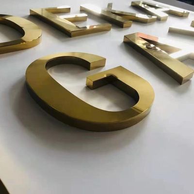 Sinais de LED de aço inoxidável personalizáveis para A-Z e alfabeto de números
