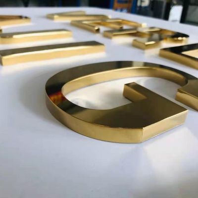 Sinais de LED de aço inoxidável personalizáveis para A-Z e alfabeto de números