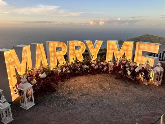 5000 Horas de Trabalho Marquise de Vida Luminando Cartas Queres Casar-te Com Mim Neon Sign