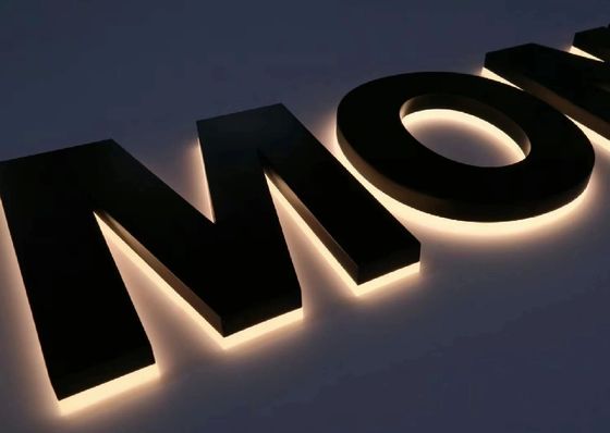 Letras de tamanho personalizado de luz de fundo para escritório LED Wall Sign Logotipo de negócios de interior