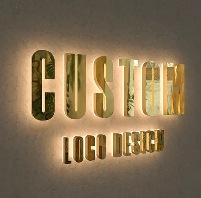 Logotipo de letras de parede de escritório em LED 3D para sinalização de publicidade comercial de metal personalizada