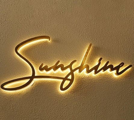 Logotipo de letras de parede de escritório em LED 3D para sinalização de publicidade comercial de metal personalizada