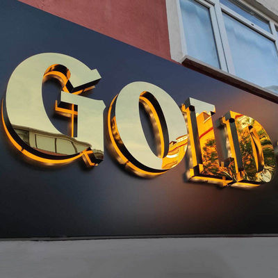 Logotipo comercial personalizado ao ar livre Publicidade Tabuleiro acrílico 3D Sinalização retroiluminada de metal