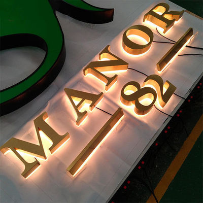 Logotipo comercial personalizado ao ar livre Publicidade Tabuleiro acrílico 3D Sinalização retroiluminada de metal