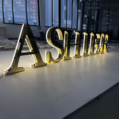 Logotipo comercial personalizado ao ar livre Publicidade Tabuleiro acrílico 3D Sinalização retroiluminada de metal