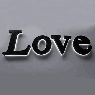 Home 3D LED Letter Sign Board com canal de iluminação reversa e design de material acrílico