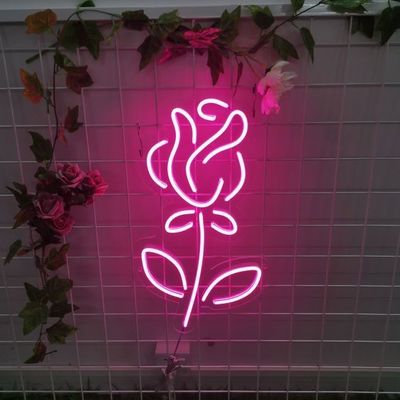 Logotipo personalizado Neon Light Wedding Sign Rosa Rosa Drop Shipping Business Tabuleiro de publicidade