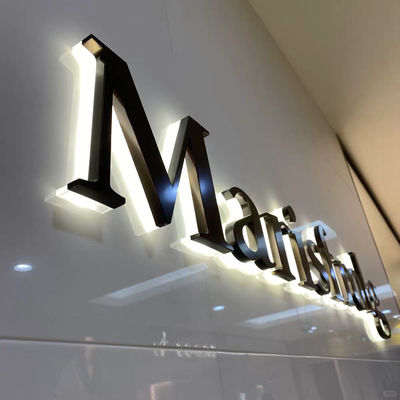 Cartão personalizado de carta LED 3D Metal de aço inoxidável Cartão da frente da loja Logotipo de negócios Carta de canal