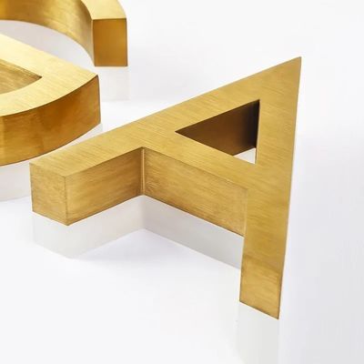 Cartão personalizado de carta LED 3D Metal de aço inoxidável Cartão da frente da loja Logotipo de negócios Carta de canal