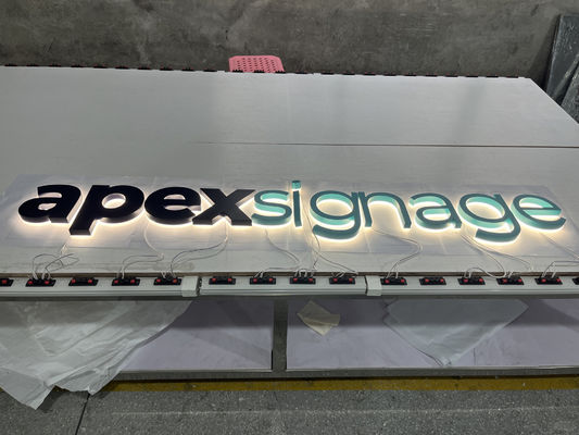 Dimensão personalizada LED Letras de canal de metal retroiluminado sinal para publicidade externa personalizada