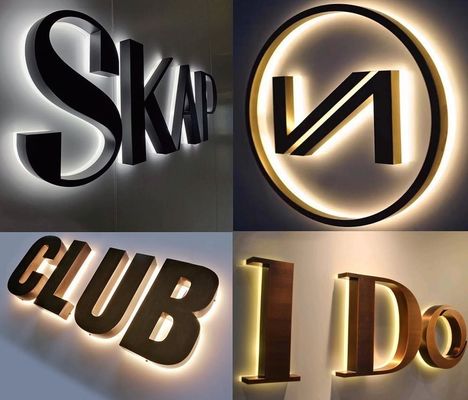 Sinalização de carta personalizada Sinalização acrílica de hotel interior e LED exterior 3D para hospitais