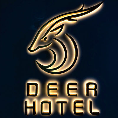 Sinalização de carta personalizada Sinalização acrílica de hotel interior e LED exterior 3D para hospitais