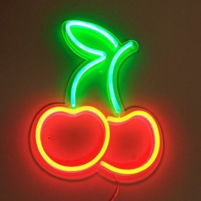 Neon Name Sign Vida útil de 50000 horas Logotipo personalizado Red Cherry