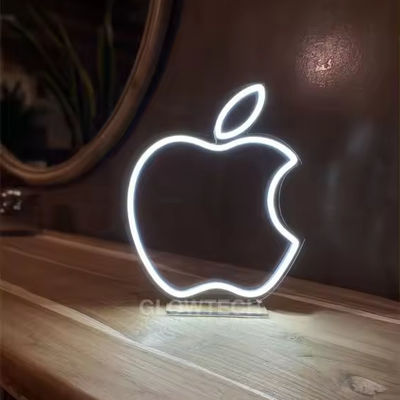 White Apple Drop Neon Light Logotipo personalizado de casamento Tabela de nomes
