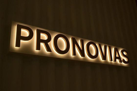 12V LED retroiluminado Letras de aço inoxidável para loja escritório shopping acrílico metal cartaz