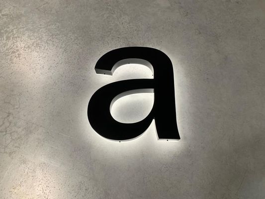 12V LED retroiluminado Letras de aço inoxidável para loja escritório shopping acrílico metal cartaz