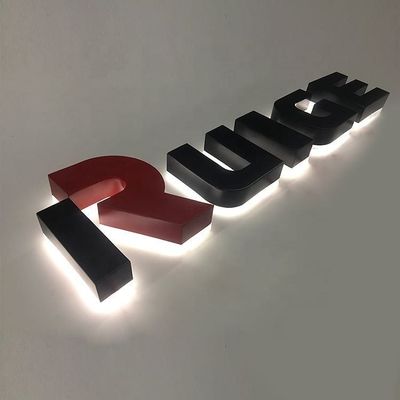 304 aço inoxidável metal 3D casa retro iluminada hotel porta número sinal sinalização iluminada