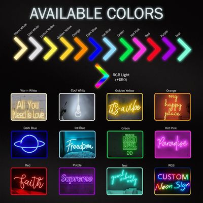 Voltagem 12v Logotipo personalizado Luz Neon sinal de casamento para casa de festa