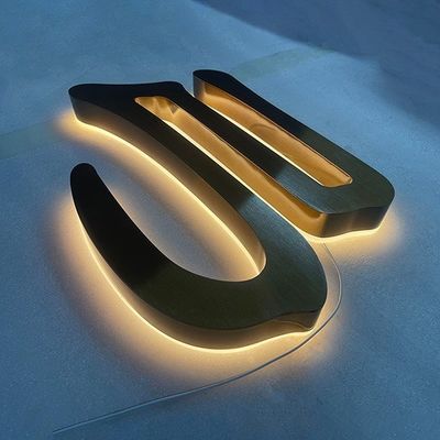 Sinalização LED de metal inoxidável para escritórios de restaurantes e edifícios comerciais personalizados ao ar livre