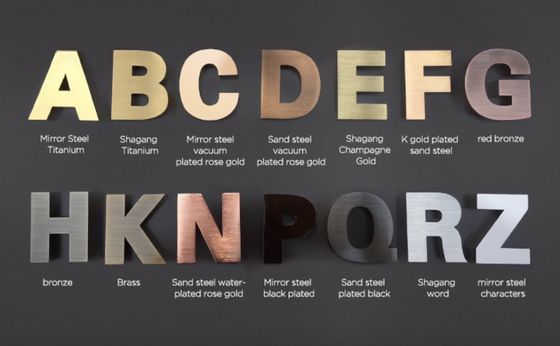 Letras personalizadas em aço inoxidável 3D Logotipo de sinalização de ouro Sinalização retroiluminada Sinalização feita para hospitais
