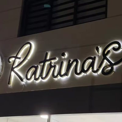 Sinais personalizados de lojas ao ar livre Alumínio LED Acrílico retroiluminado 3D Sinais para logotipo de empresa personalizado