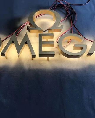 Sinal de parede de neve Metal 3D LED de aço inoxidável Backlit Carta para sinalização publicitária