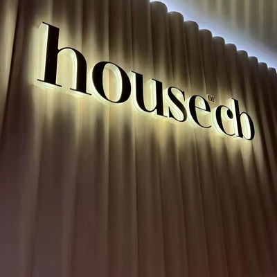LED de aço inoxidável retroiluminado logotipo de parede de negócios de neve para publicidade interna e externa