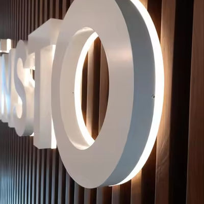 PVC exterior logotipo de aço inoxidável parede de negócios LED de neve de metal letras retroiluminadas